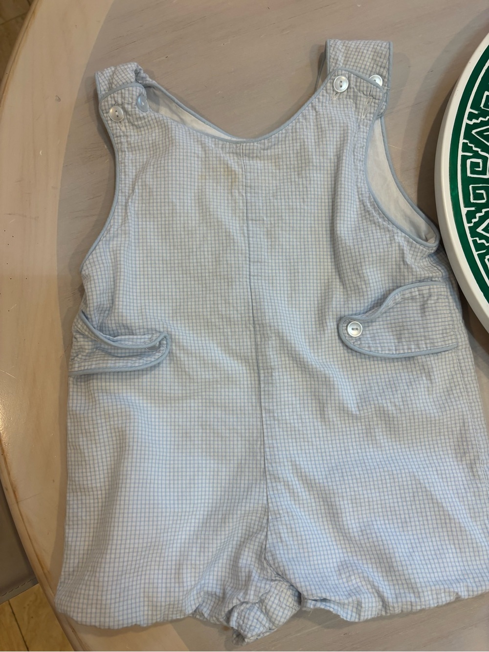 Willow Light Blue Gingham Kids One-Piece Romper